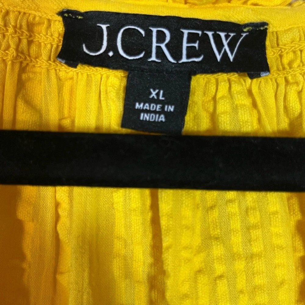 J. Crew Bright Yellow Ruffle V-Neck Blouse - Picture 8 of 11